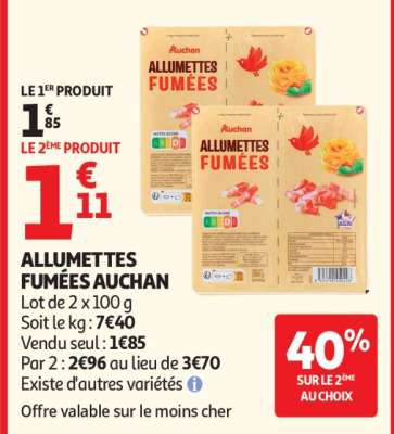 Allumettes Fumées Auchan
