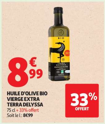HUILE D'OLIVE BIO VIERGE EXTRA TERRA DELYSSA