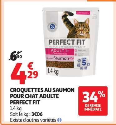 PERFECT FIT Croquettes au Saumon pour Chat Adulte