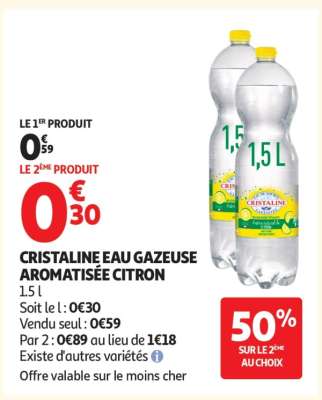 CRISTALINE EAU GAZEUSE AROMATISÉE CITRON