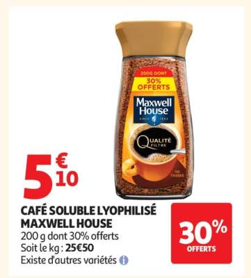 CAFÉ SOLUBLE LYOPHILISÉ MAXWELL HOUSE