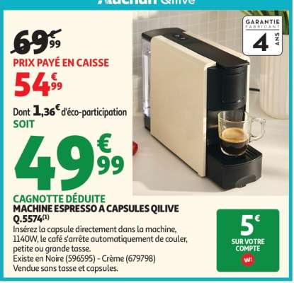 MACHINE ESPRESSO A CAPSULES Qilive Q.5574