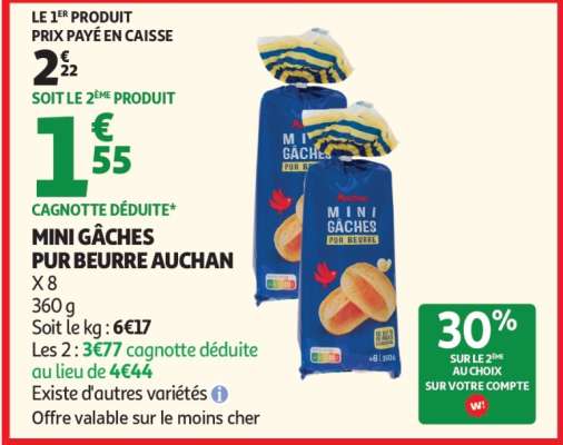 MINI GÂCHES PUR BEURRE AUCHAN