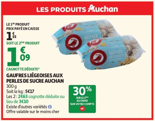 Gaufres Liegeoises Aux Perles De Sucre Auchan