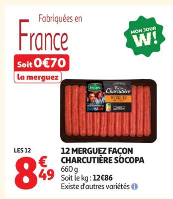 12 Merguez Façon Charcutière Socopa