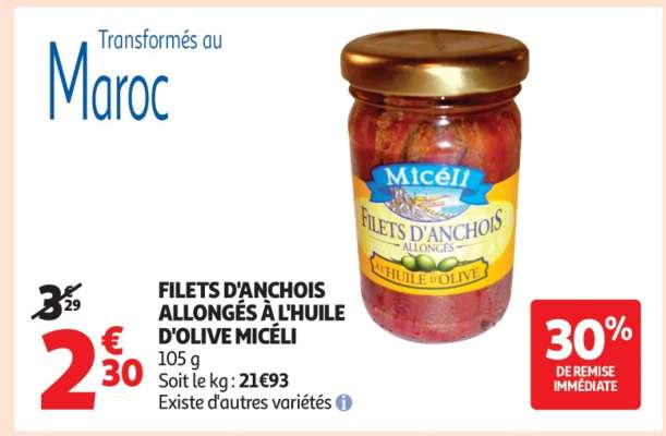 Filets D'anchois Allongés À L'huile D'olive Micéli