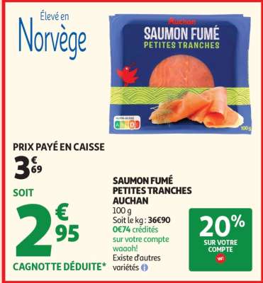 SAUMON FUMÉ PETITES TRANCHES AUCHAN