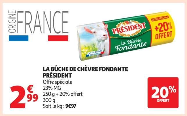 La Bûche De Chèvre Fondante Président