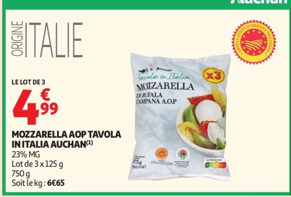 MOZZARELLA AOP TAVOLA IN ITALIA AUCHAN