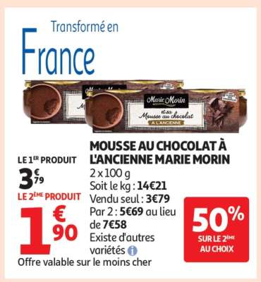Mousse Au Chocolat À L'ancienne Marie Morin