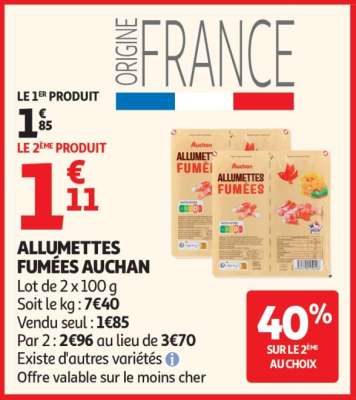 Allumettes Fumées Auchan
