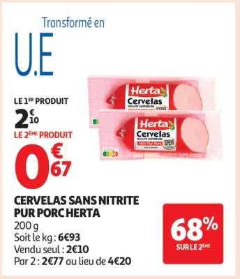 CERVELAS SANS NITRITE PUR PORC HERTA