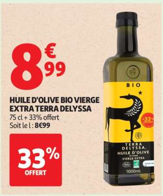 HUILE D'OLIVE BIO VIERGE EXTRA TERRA DELYSSA