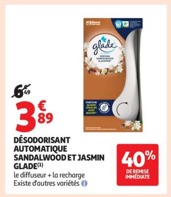 DÉSODORISANT AUTOMATIQUE SANDALWOOD ET JASMIN GLADE
