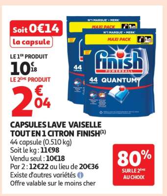 CAPSULES LAVE VAISSELLE TOUT EN 1 CITRON FINISH