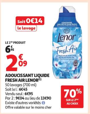 Adoucissant Liquide Fresh Air Lenor  *