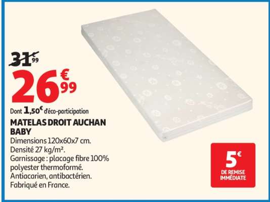 Matelas Droit Auchan Baby