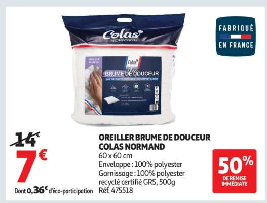 OREILLER BRUME DE DOUCEUR COLAS NORMAND
