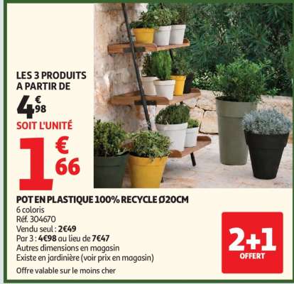 POT EN PLASTIQUE 100% RECYCLE Ø20CM
