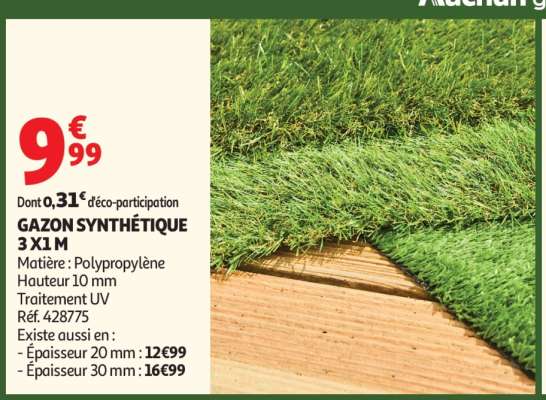 GAZON SYNTHÉTIQUE 3 X1 M