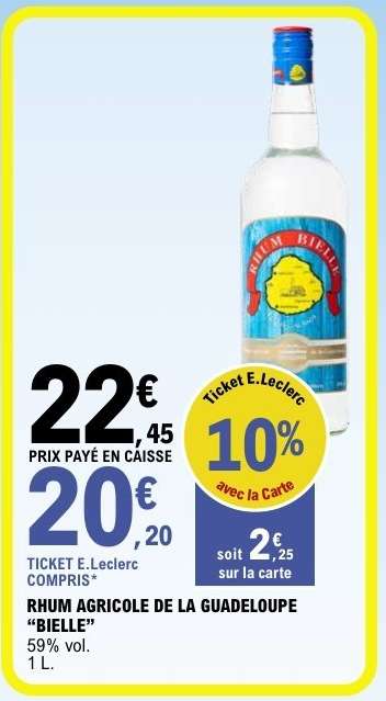 RHUM AGRICOLE DE LA GUADELOUPE “BIELLE”