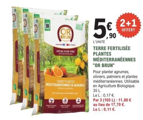 TERRE FERTILISÉE PLANTES MÉDITERRANÉENNES "OR BRUN"