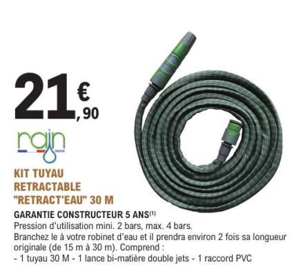 KIT TUYAU RETRACTABLE "RETRACT'EAU" 30 M
