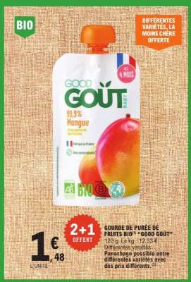 GOURDE DE PURÉE DE FRUITS BIO "GOOD GOÛT"