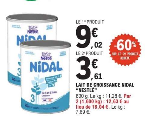 Lait de Croissance Nidal "Nestlé"