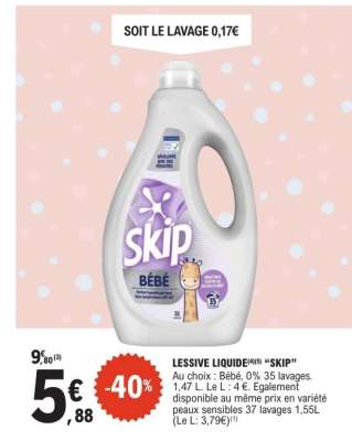 LESSIVE LIQUIDE(4)(5) "SKIP"