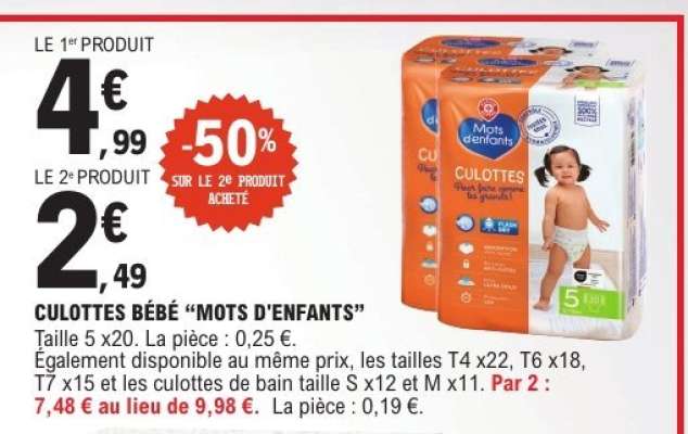 CULOTTES BÉBÉ 'MOTS D'ENFANTS'