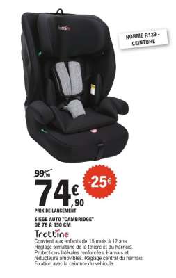 SIÈGE AUTO 'CAMBRIDGE' DE 76 À 150 CM