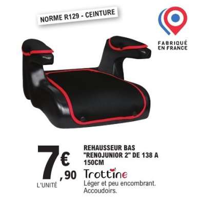 REHAUSSEUR BAS "RENOJUNIOR 2" DE 138 A 150CM