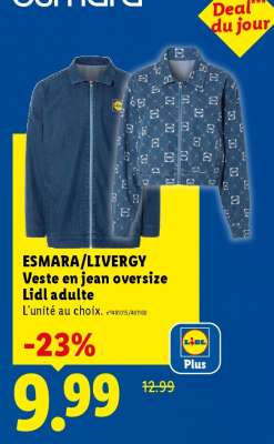 ESMARA/LIVERGY Veste en jean oversize Lidl adulte