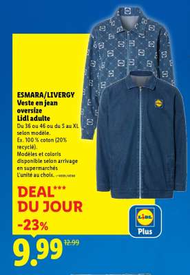 ESMARA/LIVERGY Veste en jean oversize