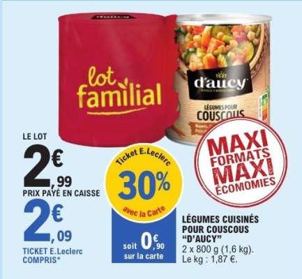 LÉGUMES CUISINÉS POUR COUSCOUS “D’AUCY”