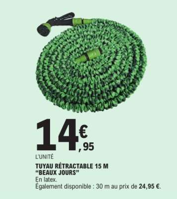 TUYAU RÉTRACTABLE 15 M "BEAUX JOURS"