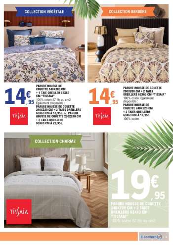 thumbnail - PARURE HOUSSE DE COUETTE 200X200 CM + 2 TAIES OREILLERS 63X63 CM 'TISSAIA'