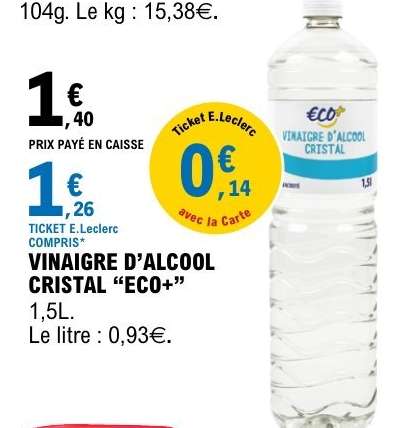 VINAIGRE D’ALCOOL CRISTAL “ECO+”