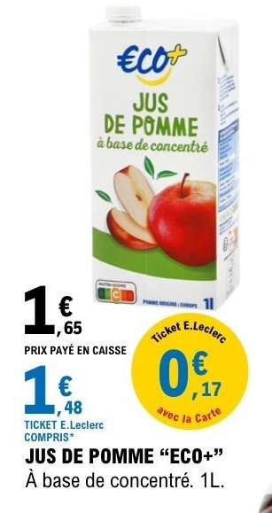 JUS DE POMME "ECO+"