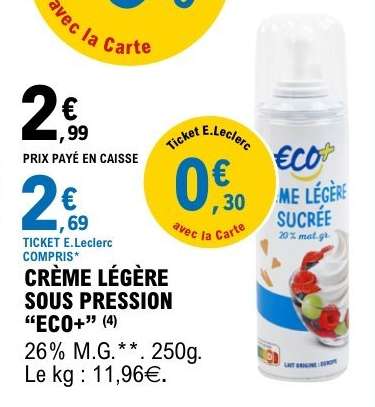 CRÈME LÉGÈRE SOUS PRESSION “ECO+”