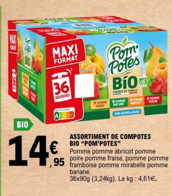 ASSORTIMENT DE COMPOTES BIO “POM’POTES”