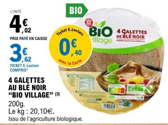 4 Galettes au Blé Noir "Bio Village"