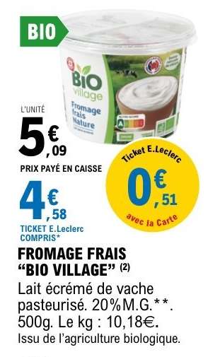 FROMAGE FRAIS "BIO VILLAGE"
