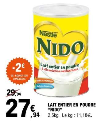 Lait entier en poudre "NIDO"