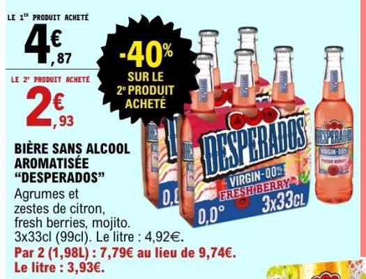 BIÈRE SANS ALCOOL AROMATISÉE “DESPERADOS”