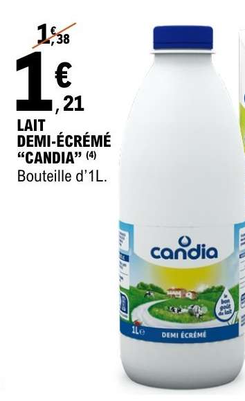 Lait Demi-Écrémé 'Candia'