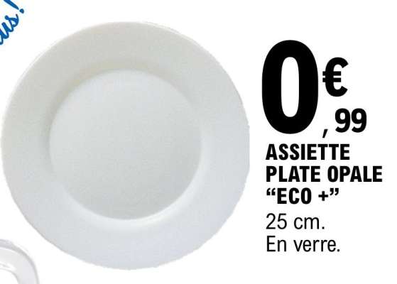 ASSIETTE PLATE OPALE "ECO +"