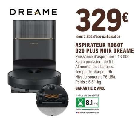 ASPIRATEUR ROBOT D20 PLUS NOIR DREAME