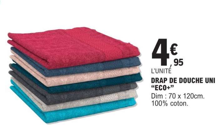 DRAP DE DOUCHE UNI “ECO+”